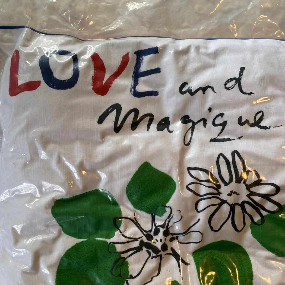 Anthropologie Hotel Magique Pillow Love & Magigue 20x20 Floral Accent Pillow NEW